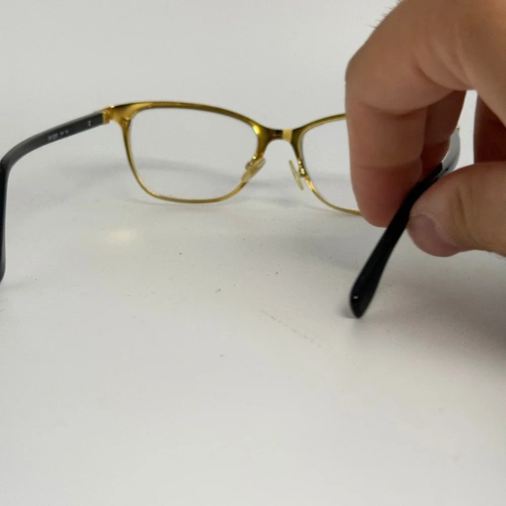 Fendi FF 0011 7SP Black Gold Cat Eye Eyeglasses Frames Italy 135mm